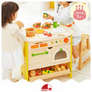 森のアイランドキッチン おままごと キッチン おもちゃ コンロ ごっこ遊び 天然木 子供 幼児 絵本ラック 蛇口 収納 お片付け 誕生日 4歳 5歳 可愛い ぼん家具