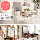 ドレッサーこたつ こたつテーブル ドレッサー おしゃれ こたつ コタツ 長方形 80cm 収納付き ヒーター ミラー 鏡 木製 ガラス 天板 ロータイプ ぼん家具