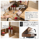 ドレッサーこたつ こたつテーブル ドレッサー おしゃれ こたつ コタツ 長方形 80cm 収納付き ヒーター ミラー 鏡 木製 ガラス 天板 ロータイプ ぼん家具