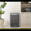 simplehuman　プラスチックレクタンレギュラーステップカン45L キッチンペール ゴミ箱 大容量 おしゃれ 蓋つき ゴミ袋収納ホルダー 壁付け モノトーン 高級感 開店祝い 開業祝い 山崎実業