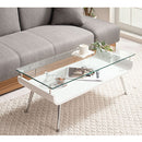 スタイリッシュセンターテーブル テーブル センターテーブル ローテーブル ガラス おしゃれ 棚付き 木製 収納 モダン スリム コンパクト 座卓 リビング 長方形 脚 スチール ぼん家具