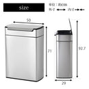 simplehuman　分別タッチバーカン48L キッチンペール ゴミ箱 大容量 ごみばこ おしゃれ 蓋つき 抗菌加工 壁付け モノトーン 高級感 開店祝い 開業祝い 山崎実業