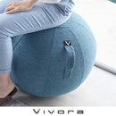 Vivora　シーティングボール〔シェニール〕 バランスボール 65cm ヨガボール エクササイズプフ 空気入れ付き 持ち運び おしゃれ ピラティスボール 割れにくい 二重構造 筋トレ 山崎実業