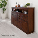 桐製ファックス台 桐チェスト 電話台 引き出し 収納棚 A4 キャビネット リビングボード 大容量 木製 ぼん家具