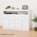 桐製ファックス台 桐チェスト 電話台 引き出し 収納棚 A4 キャビネット リビングボード 大容量 木製 ぼん家具