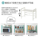 伸縮キッチンラック〔1段〕 レンジ上ラック 伸縮式 可動棚 トースター台 カウンター上 キッチン 調味料 スチール ぼん家具