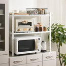 伸縮キッチンラック〔2段〕 キッチンラック キッチン 収納 レンジラック 冷蔵庫ラック スリム おしゃれ 2段 上置き 伸縮 コンパクト 可動棚 スチール 炊飯器 トースター 調味料 ぼん家具