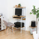 シンプルPCデスク オフィスデスク おしゃれ プリンター収納 スライドテーブル コンパクト キャスター付 パソコンデスク 60cm シンプル ハイタイプ 省スペース 北欧 スリム ぼん家具