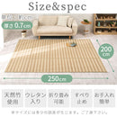 竹ラグカーペット〔200×250cm〕 竹ラグ 竹カーペット バンブーラグ おしゃれ ラグ カーペット 夏用 滑り止め 200×250 長方形 冷感 生地 竹 ラグマット ボーダー ストライプ 折りたたみ ぼん家具