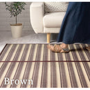 竹ラグカーペット〔200×250cm〕 竹ラグ 竹カーペット バンブーラグ おしゃれ ラグ カーペット 夏用 滑り止め 200×250 長方形 冷感 生地 竹 ラグマット ボーダー ストライプ 折りたたみ ぼん家具