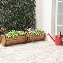 木製樽プランター プランター 花壇 ガーデニング 鉢 寄せ植え かご おしゃれ 木製 屋外 室内 スリム 軽量 長方形 横長 樽 ボックス 50cm 園芸 菜園 ベランダ 玄関 ぼん家具