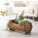 木製樽プランター プランター 花壇 ガーデニング 鉢 寄せ植え かご おしゃれ 木製 屋外 室内 スリム 軽量 長方形 横長 樽 ボックス 50cm 園芸 菜園 ベランダ 玄関 ぼん家具