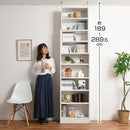 つっぱり式壁面収納ラック 本体〔深型〕幅60cm×奥行19cm 本棚 突っ張り式 9段 可動棚  壁面収納 大容量 収納棚 ブックシェルフ 地震対策 A4 ぼん家具