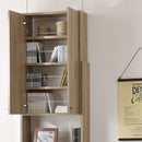 つっぱり式壁面収納ラック専用〔上段扉〕 扉 後付け上段 ラック 上段扉 本体別売り 本棚 扉付き 突っ張り 扉付き収納 スリム 大容量 シェルフ 漫画 コミック 収納棚 薄型 オープンラック 木製 棚 幅60 ぼん家具