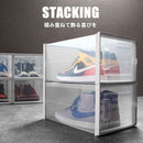 シューズボックス Mサイズ〔8個セット〕 シューズボックス クリア 靴 収納 箱型 8個セット Mサイズ おしゃれ シューズケース 扉付き コンパクト スタッキング 靴収納棚 スニーカー 約 幅25 奥行36 cm ぼん家具