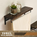 タオルラックホルダー タオル掛け トイレ 棚付き タオルホルダー 壁掛け おしゃれ 天然木無垢材 タオルラック 木製 棚 スチール製 トイレ収納 壁付け ラック タオルハンガー 飾り棚 ぼん家具