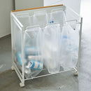 目隠し分別ダストワゴン〔3分別〕 トスカ 分別ダストワゴン キャスター付き 3分別 レジ袋対応 ゴミ箱 缶 ビン ペットボトル 分別 隠せる ゴミ袋ホルダー スタンド おしゃれ 山崎実業