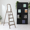 折りたたみ木目脚立〔5段〕 脚立 踏み台 5段 折りたたみ ステップ おしゃれ 軽量 スリム 手すり付き 家庭用 作業台 アルミ インテリア 木目調 ぼん家具