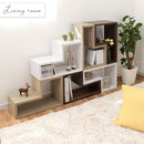 ディスプレイラック パズルラック L型 木製 本棚 オープンラック シェルフ 多目的収納 ディスプレイ ぼん家具