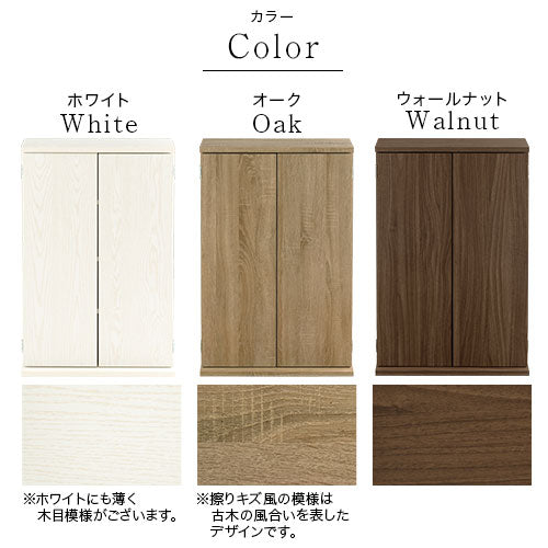 ぼん家具 扉付き本棚 薄型タイプ おしゃれ 収納家具 本棚 ラック 扉