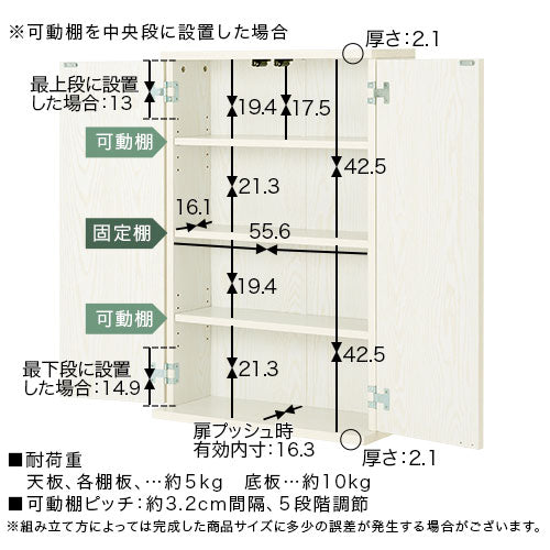 扉付き本棚〔薄型タイプ〕