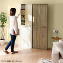 扉付き本棚〔薄型タイプ〕 本棚 薄型 扉付き 4段 可動棚  収納棚 コミック 漫画 キャビネット 大容量 木目調 ぼん家具