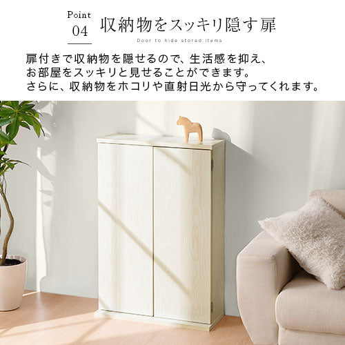 扉付き本棚〔薄型タイプ〕