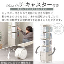 マルチタワーラック〔鍵付タイプ〕 本棚 回転 タワー ラック 扉付き 可動棚 鍵付き キャスター コミック ㏅ 大容量 縦収納 ぼん家具