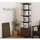 マルチタワーラック〔鍵付タイプ〕 本棚 回転 タワー ラック 扉付き 可動棚 鍵付き キャスター コミック ㏅ 大容量 縦収納 ぼん家具