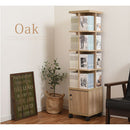 マルチタワーラック〔鍵付タイプ〕 本棚 回転 タワー ラック 扉付き 可動棚 鍵付き キャスター コミック ㏅ 大容量 縦収納 ぼん家具