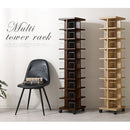 マルチタワーラック〔オープンタイプ〕 本棚 回転 タワー ラック 9段 可動棚 キャスター コミック 漫画 ㏅ 大容量 ディスプレイ ぼん家具