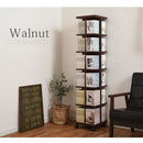 マルチタワーラック〔オープンタイプ〕 本棚 回転 タワー ラック 9段 可動棚 キャスター コミック 漫画 ㏅ 大容量 ディスプレイ ぼん家具