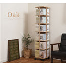 マルチタワーラック〔オープンタイプ〕 本棚 回転 タワー ラック 9段 可動棚 キャスター コミック 漫画 ㏅ 大容量 ディスプレイ ぼん家具