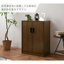 シューズボックス 2扉 薄型タイプ 幅60×奥行35cm シューズラック 下駄箱 シューズボックス 靴箱 収納 おしゃれ コンパクト 大容量 木製 扉付き 幅60 奥行35 奥深 玄関収納 可動棚 通気性 ロータイプ ぼん家具