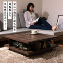 センターテーブル〔75×75cm〕 収納付き センターテーブル 収納 幅75 木製 ローテーブル 正方形 リビングテーブル 棚付き テーブル 棚 高級感 座卓 大きめ 食事 机 新生活 北欧 おしゃれ ぼん家具