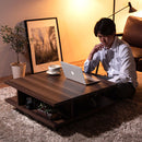 センターテーブル〔75×75cm〕 収納付き センターテーブル 収納 幅75 木製 ローテーブル 正方形 リビングテーブル 棚付き テーブル 棚 高級感 座卓 大きめ 食事 机 新生活 北欧 おしゃれ ぼん家具