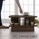 センターテーブル〔115×55cm〕 センターテーブル ローテーブル リビングテーブル 収納付き おしゃれ 木製 座卓 ちゃぶ台 棚付き 北欧 大きめ 長方形 リビング 高級感 白 茶 約 幅115 ぼん家具