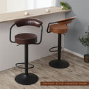 バーチェア カウンターチェア おしゃれ 昇降式 バーチェア 背もたれ 回転 丸椅子 ハイチェア カウンター 椅子 キッチンチェア 高さ調節 フットレスト 足置き ぼん家具