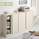 カウンター下収納〔幅60cm・奥行30cm〕 カウンター下収納 薄型 4段 可動棚 引き戸 食器棚 キャビネット キッチン 木目調 北欧 ぼん家具