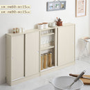 カウンター下収納〔幅90cm・奥行15cm〕 カウンター下収納 薄型 4段 可動棚 引き戸 食器棚 キャビネット キッチン 木目調 北欧 ぼん家具