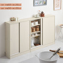 カウンター下収納〔幅90cm・奥行20cm〕 カウンター下収納 薄型 4段 可動棚 引き戸 食器棚 キャビネット キッチン 木目調 北欧 ぼん家具