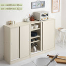 カウンター下収納〔幅90cm・奥行30cm〕 カウンター下収納 薄型 4段 可動棚 引き戸 食器棚 キャビネット キッチン 木目調 北欧 ぼん家具