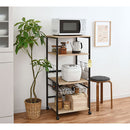 レンジ台〔4段〕 キッチン収納 棚 電子レンジ トースター 炊飯器 電気ポット 台 オープンラック 台所 おしゃれ かわいい 北欧 スチール ミドルタイプ ぼん家具