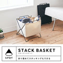 スタックバスケット スタックバスケット 布製 持ち手付き かご 収納ボックス 折り畳み 洗濯物 おもちゃ A4 KING JIM