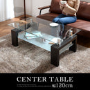 モダンコーヒーテーブル〔幅120cm〕 ローテーブル センターテーブル リビングテーブル おしゃれ 収納 棚付き ガラス 幅120 奥行60 高さ45 木製 脚 応接 モダン 黒 白 茶 ぼん家具