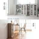 ガラス扉キャビネット〔2扉タイプ〕 ガラスキャビネット 2扉付き 6段 可動棚 本棚 漫画 コミック 薄型 大容量 収納 木目調 リビング ぼん家具