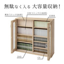 ガラス扉キャビネット〔4扉タイプ〕 本棚 収納棚 コミックラック 扉付き cdラック dvdラック 大容量 薄型 おしゃれ 木製 スリム キャビネット ガラス扉 スライド 漫画 収納 ぼん家具