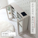 ガラス扉キャビネット〔4扉タイプ〕 本棚 収納棚 コミックラック 扉付き cdラック dvdラック 大容量 薄型 おしゃれ 木製 スリム キャビネット ガラス扉 スライド 漫画 収納 ぼん家具