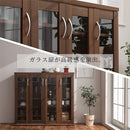 ガラス扉キャビネット〔4扉タイプ〕 本棚 収納棚 コミックラック 扉付き cdラック dvdラック 大容量 薄型 おしゃれ 木製 スリム キャビネット ガラス扉 スライド 漫画 収納 ぼん家具