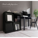 フラップチェスト フラップチェスト 4扉付き ディスプレイラック 本棚 収納 A4 キャビネット 木目調 ぼん家具